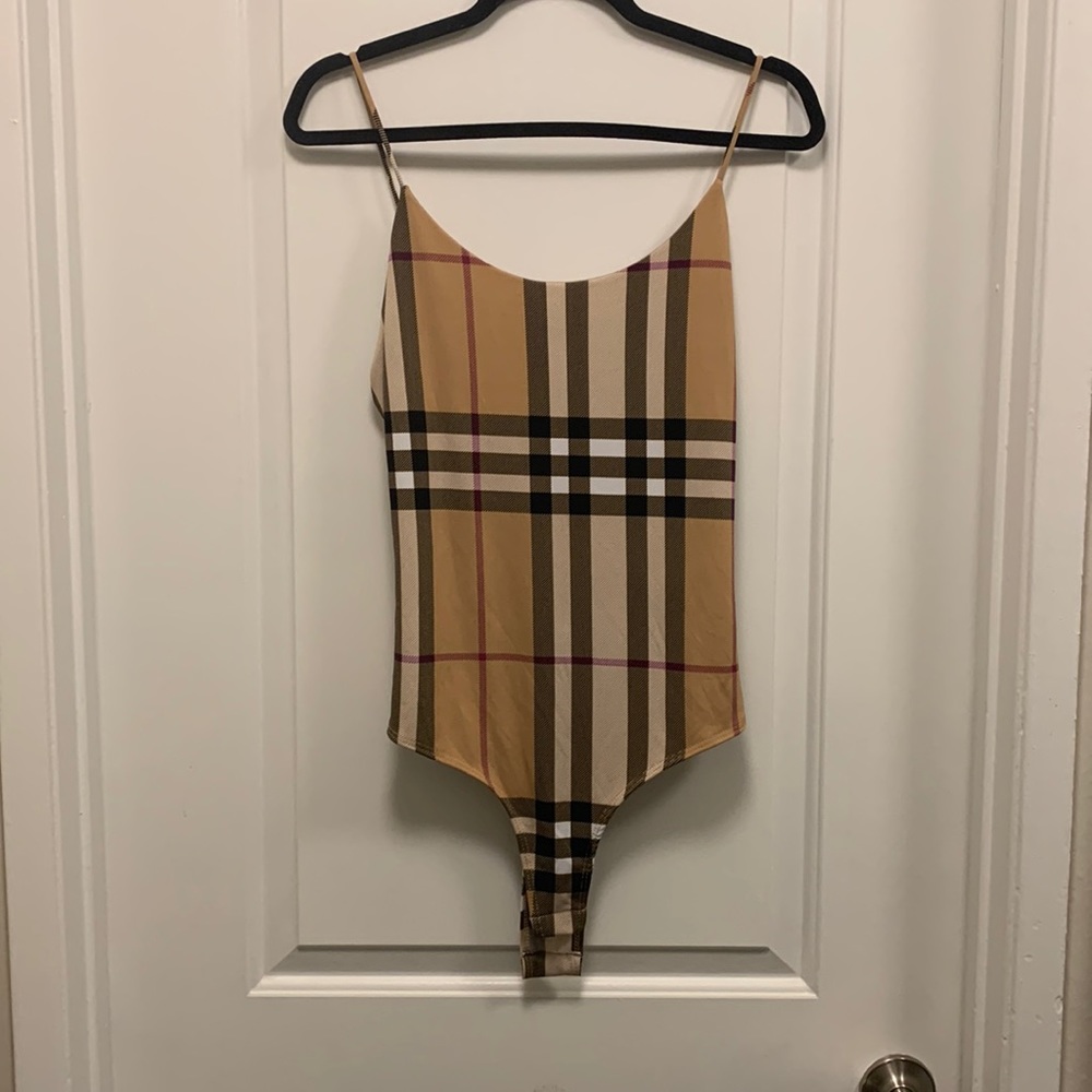 Plaid print bodysuit